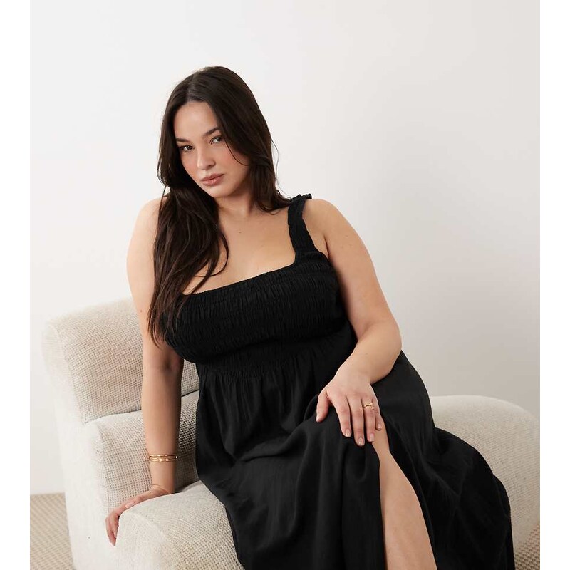 ASOS Curve ASOS DESIGN Curve Selina beach textured cotton