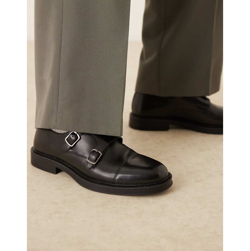 Walk London Vincent Monk in black leather