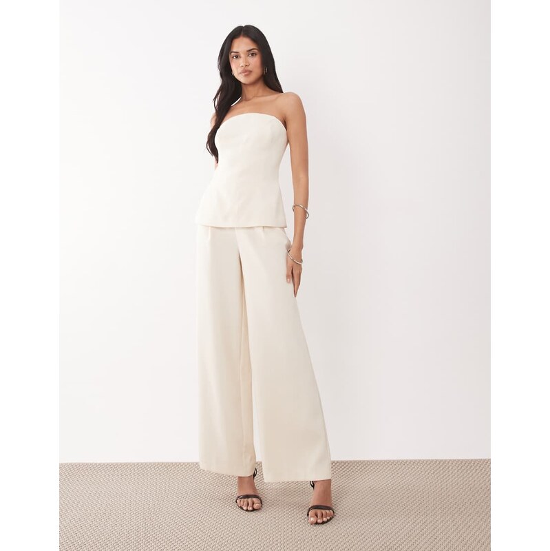 Rare London tailored bandeau peplum detail split side wide leg