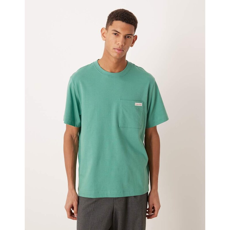 Calvin Klein Jeans easy t-shirt with pocket in green