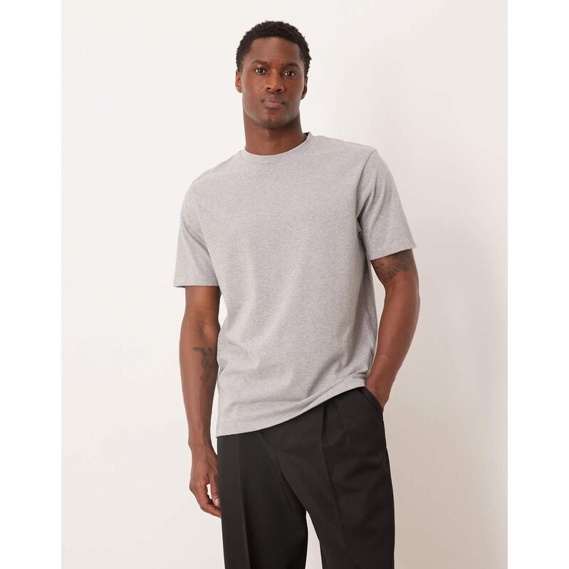 ASOS DESIGN heavyweight regular fit t-shirt in grey marl