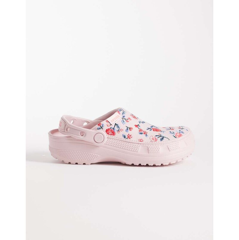 Crocs Classic Crafted Floral Clog in pink