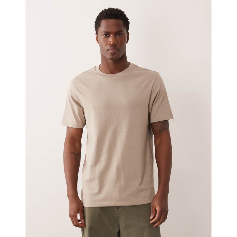 ASOS DESIGN Essentials regular fit t-shirt in beige-Neutral
