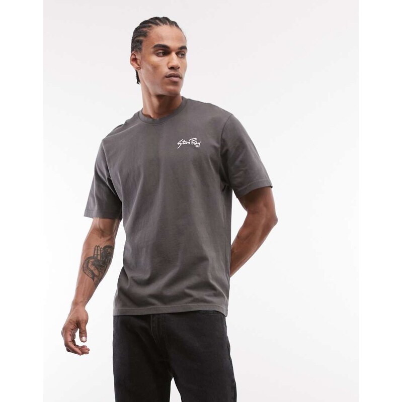 Stan Ray script logo short sleeve t-shirt in washed black