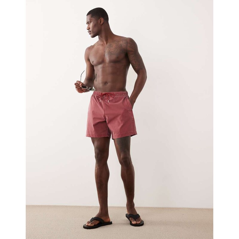 Abercrombie & Fitch 6 inch swim shorts in washed red 114975371