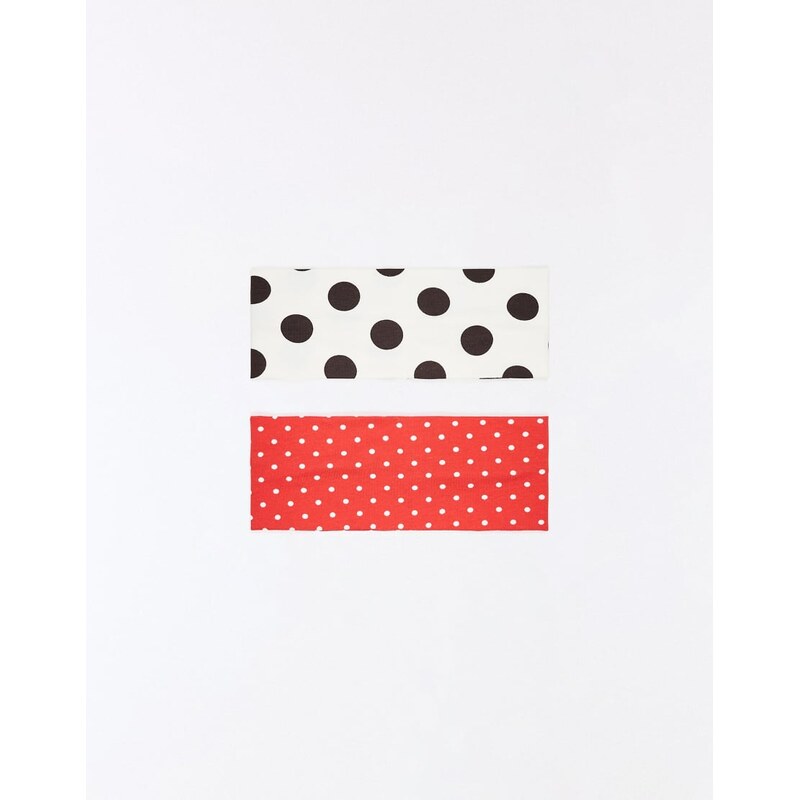 Bershka Pack of polka dot hair ribbons in red 114975418