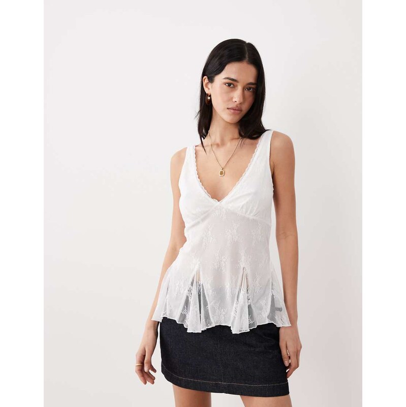 Cotton On elsie babydoll tank top in white 114983880