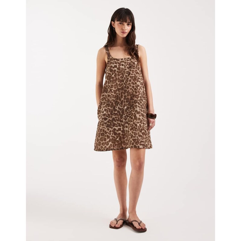 JJXX leopard mini dress in multi