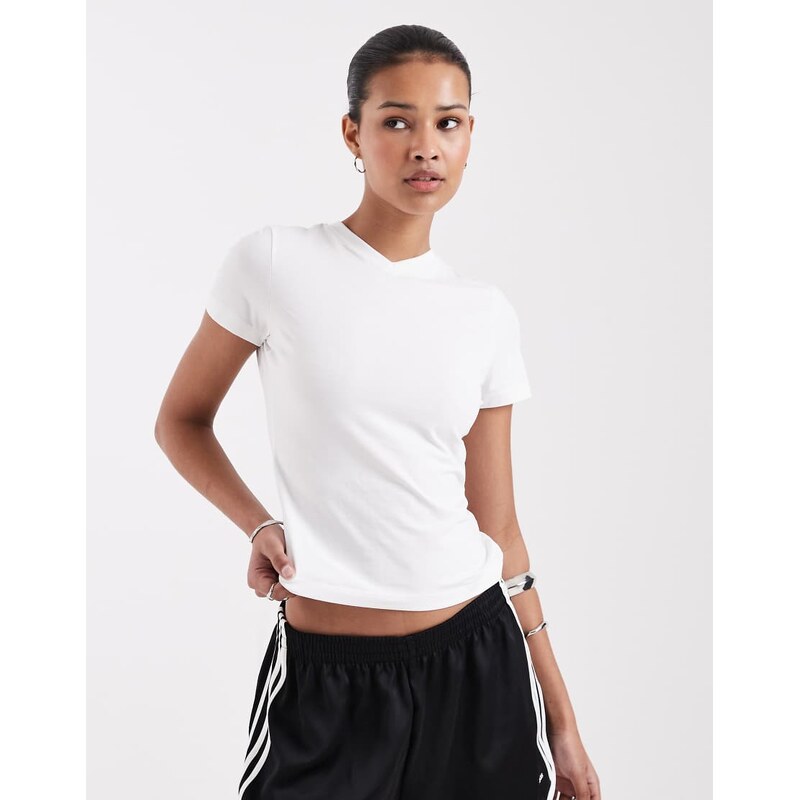 JJXX Gigi v neck tee in white