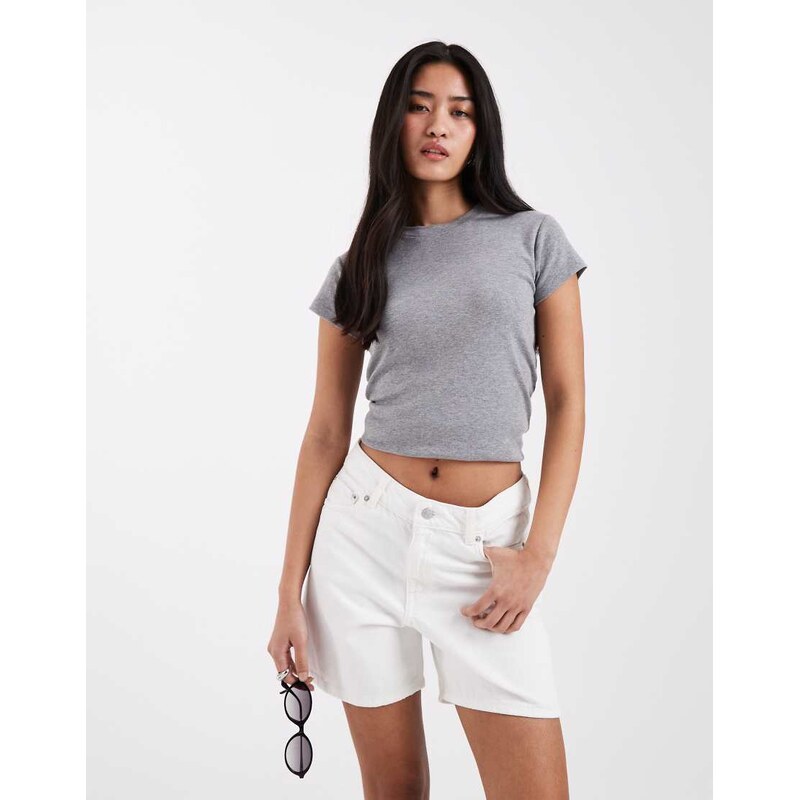 JJXX Seville loose denim shorts in white 115521719