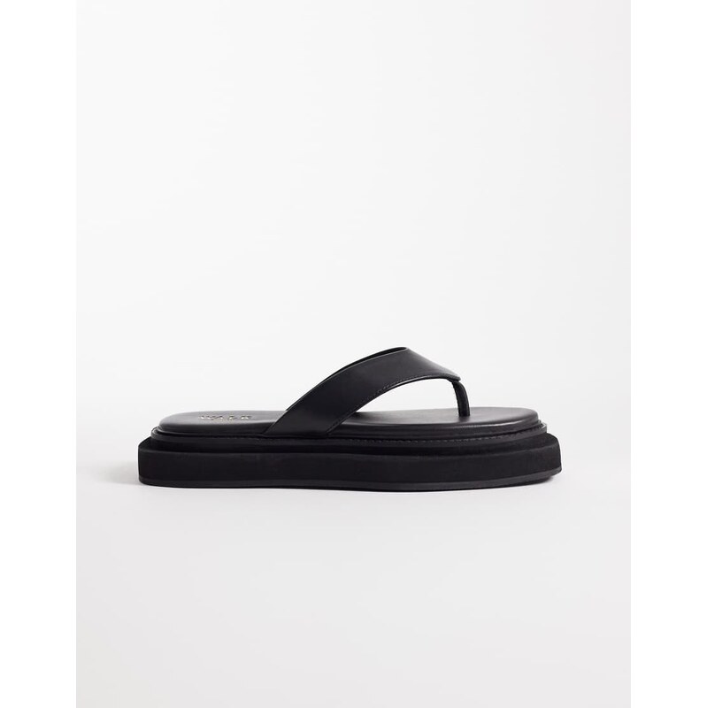 Walk London Berlin toe post in black leather 114976960