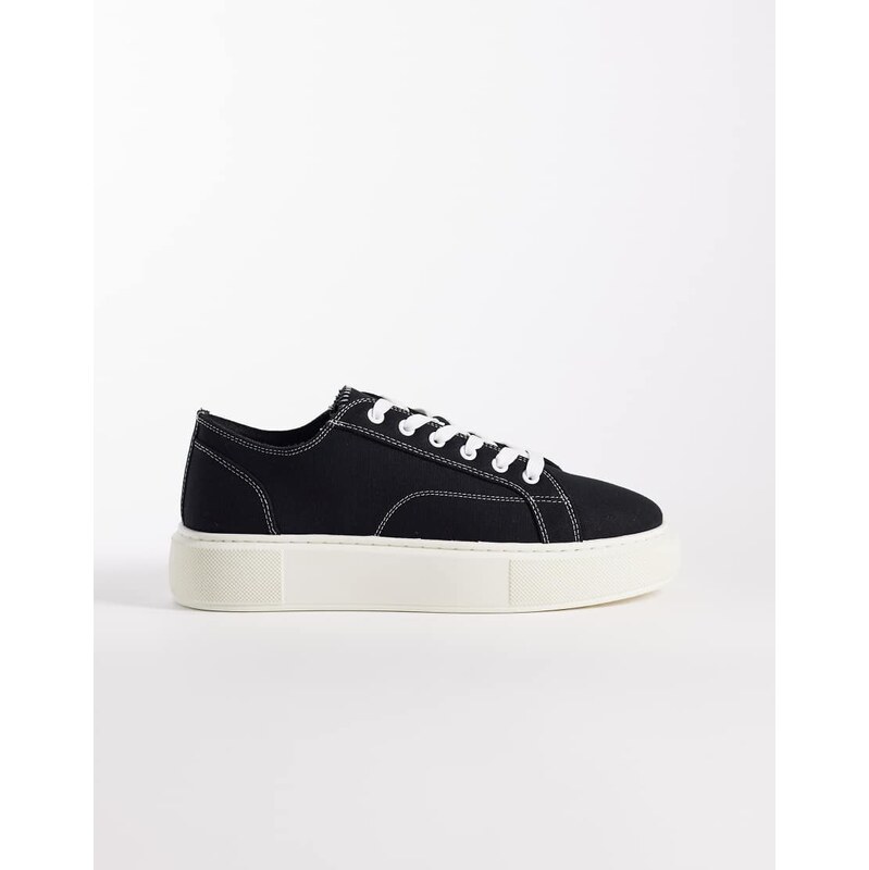 Jack & Jones canvas trainer in black