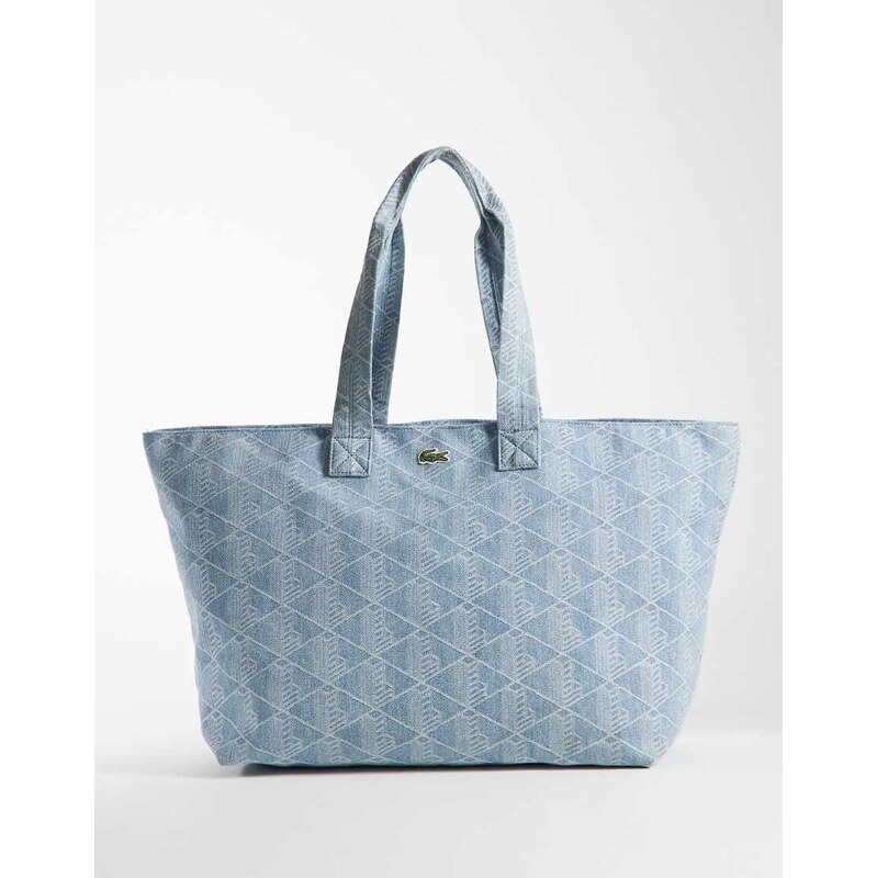 Lacoste monogram tote bag in blue 114977045