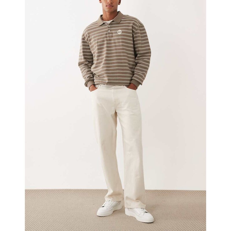 Jack & Jones Ted loose straight jeans in ecru white
