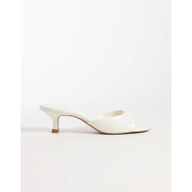 Mango heeled mules in cream-Neutral