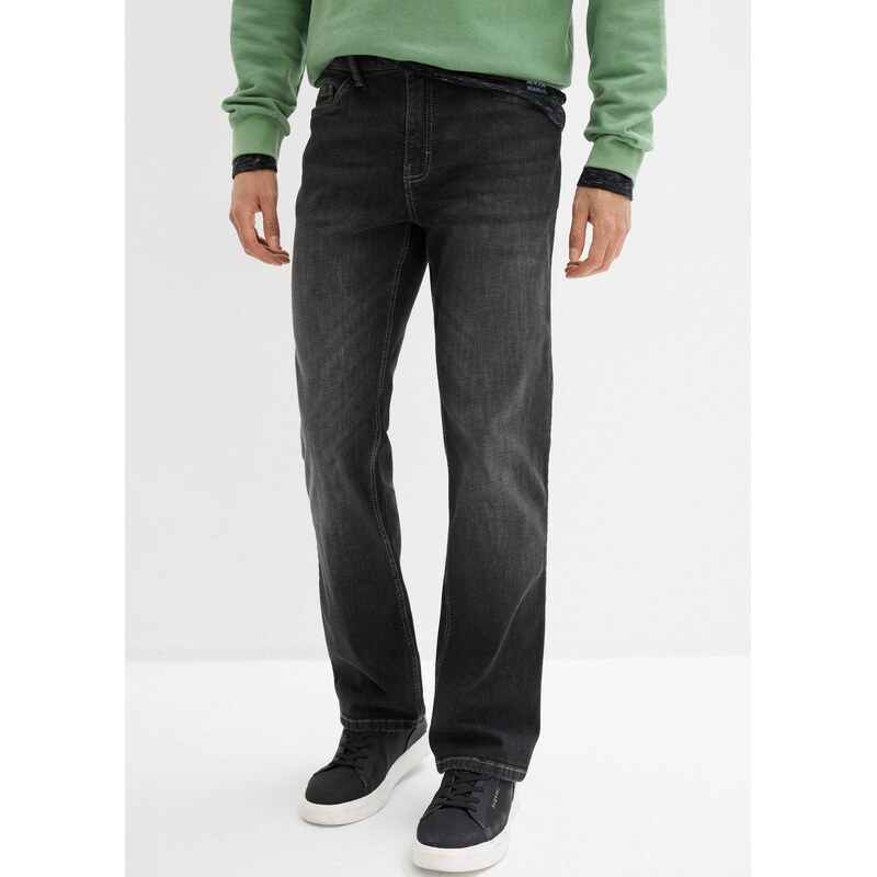 bonprix Džíny Regular Fit, Bootcut černá Muž