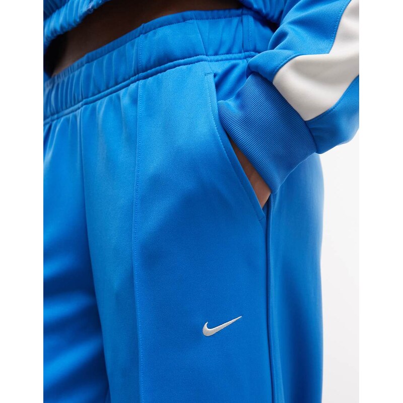 Nike Street wide leg trackpants in blue and white