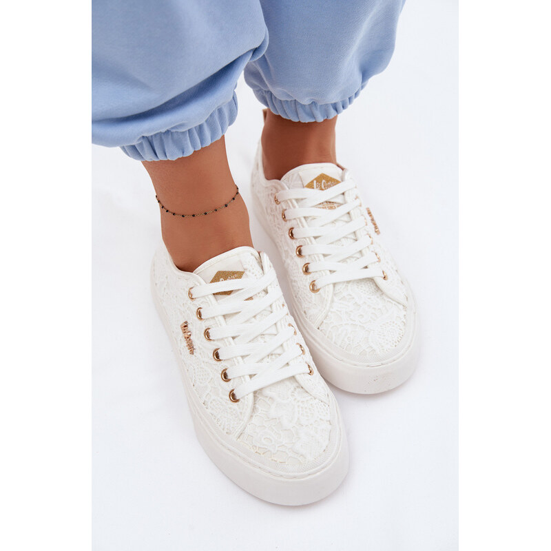 Dámské tenisky s krajkou Lee Cooper LCW-26-02-4060 Bílé 114977988