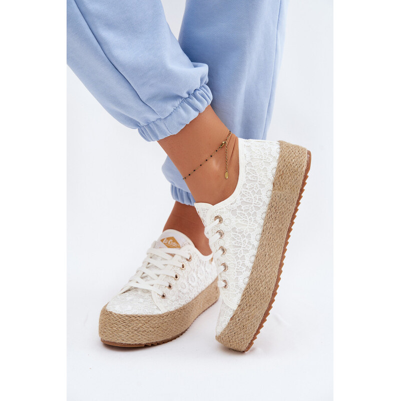 Krajkové tenisky espadrilky na platformě Lee Cooper LCW-26-31-4326 114977996