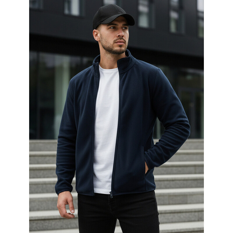 Pánská mikina na zip tmavě modrá FashionStreet BX4775