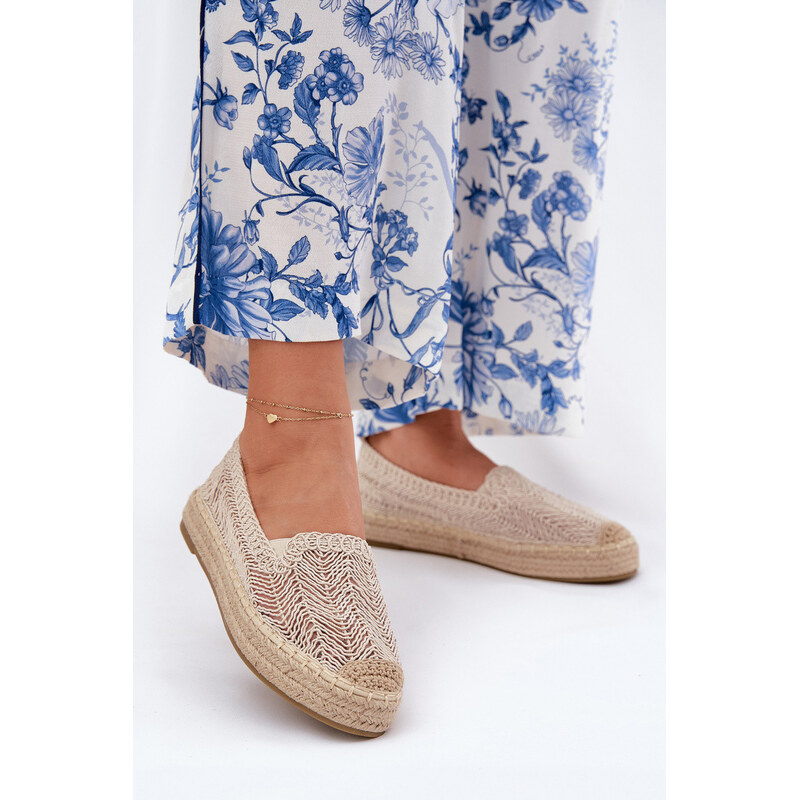VINCEZA Dámské espadrilky 17392 béžové - Vincenza