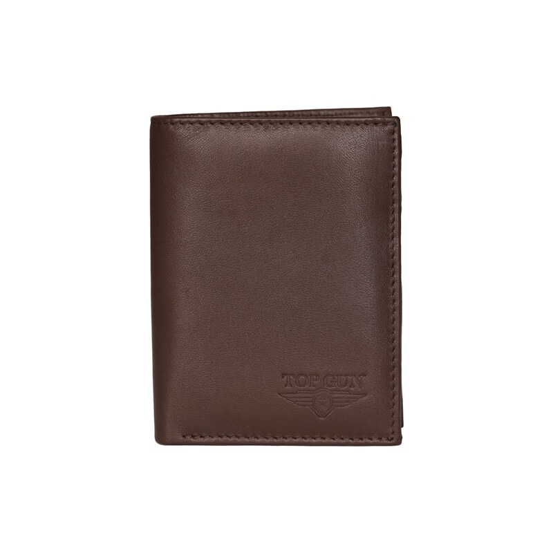 Peněženka Top Gun 3 kožená 10x13,5 cm hnědá