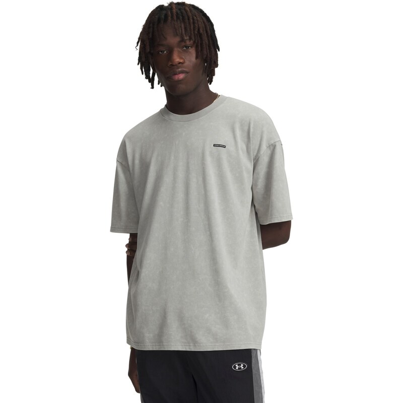Under Armour Men HW OS LOGO WASH SS Titanium / / White