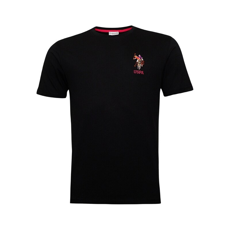 U.S. POLO ASSN. Tričko krvavě červená / černá / přírodní bílá
