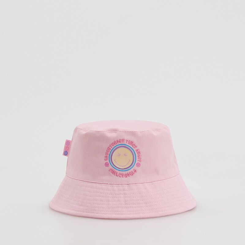 Reserved - Klobouk bucket hat SmileyWorld - růžová 114979257