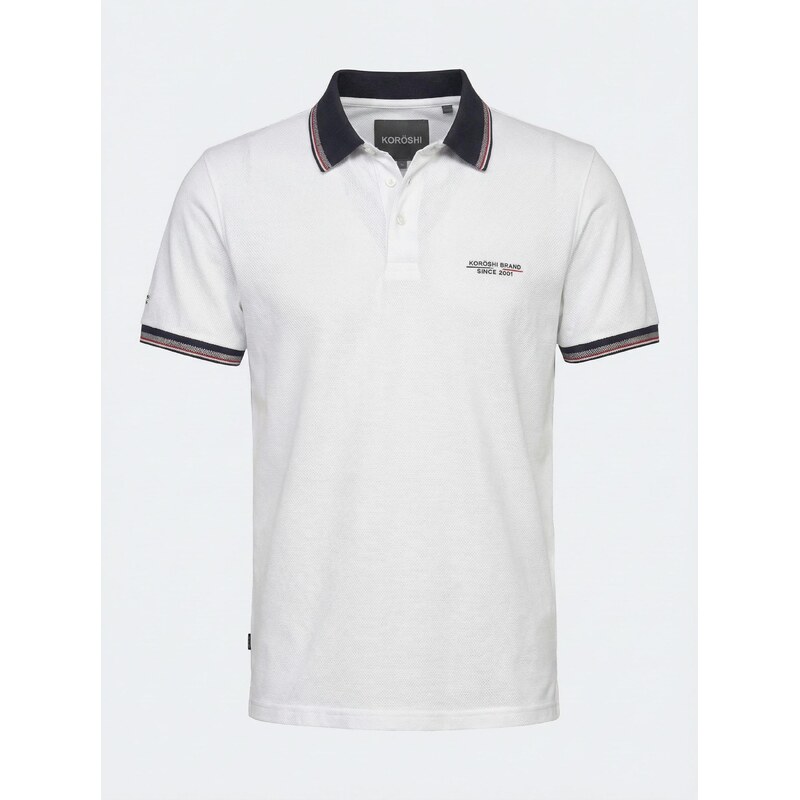 KOROSHI Tričko námořnická modř / rezavě červená / offwhite