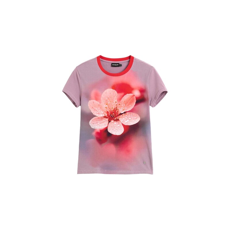 Desigual Tričko růže / pudrová / světle červená