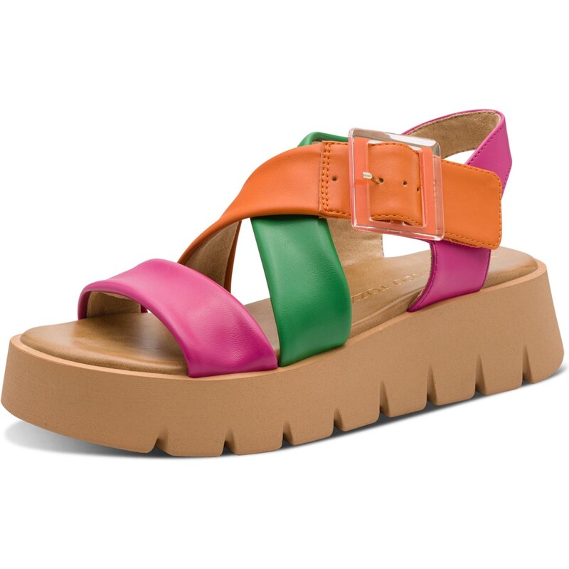 MARCO TOZZI Sandály zelená / oranžová / pink