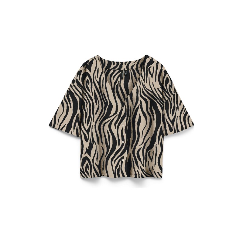 VERO MODA Halenka VMJESMILO šedobéžová / černá 114980921