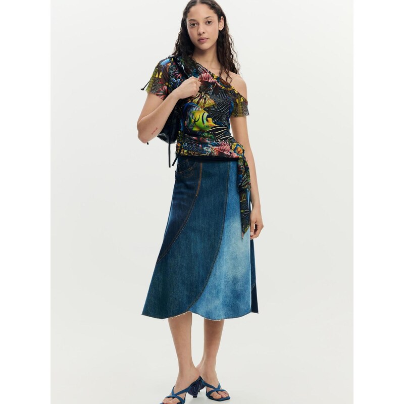 Desigual Tričko mix barev / černá