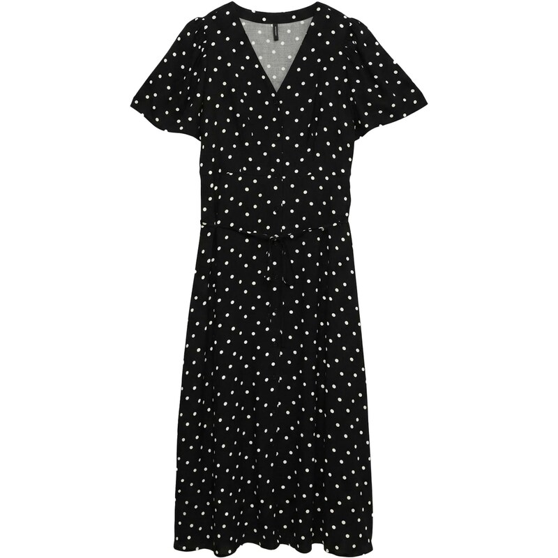 VERO MODA Košilové šaty VMALBA černá / bílá