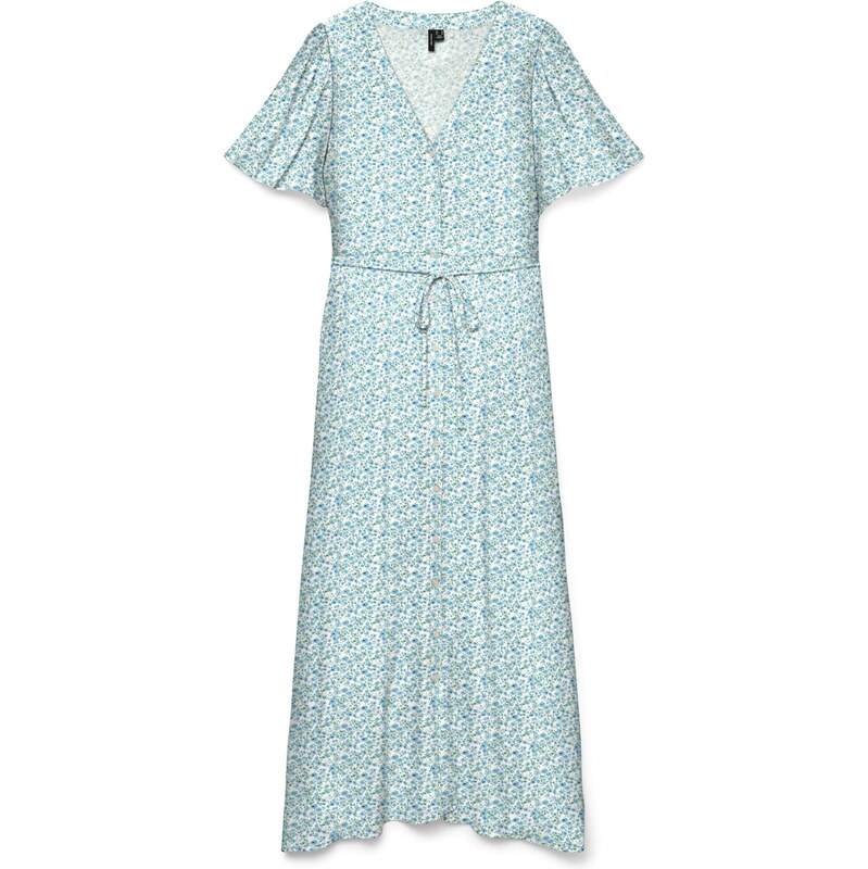 VERO MODA Košilové šaty VMAlba nebeská modř / tmavě zelená /