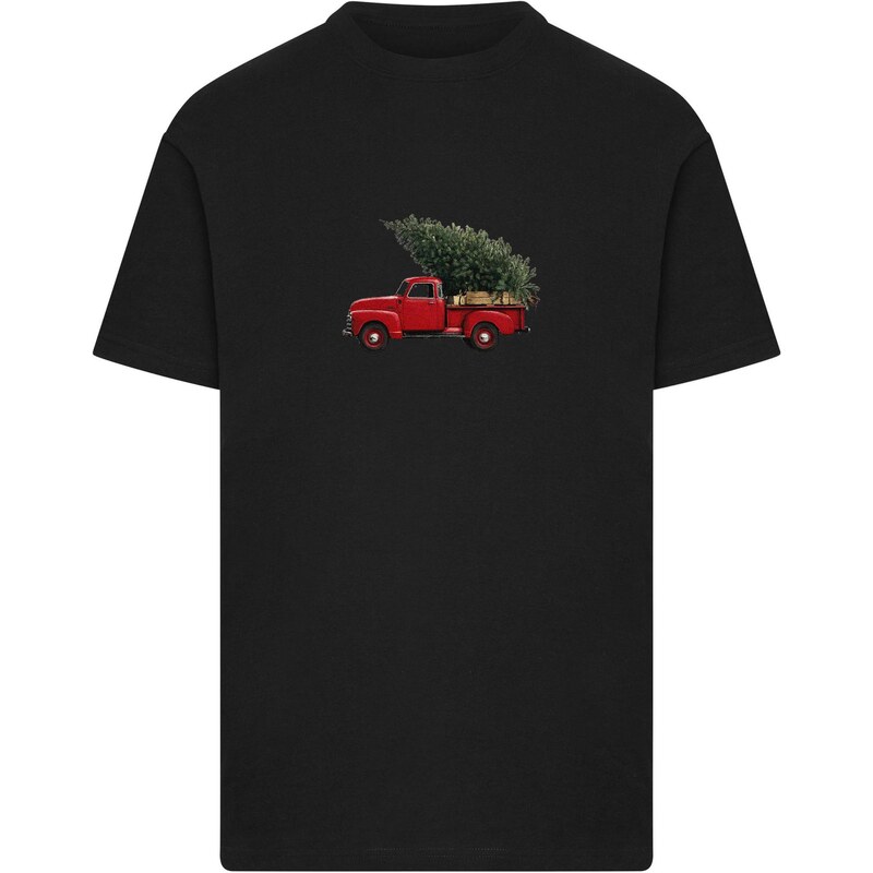 Mister Tee Tričko Christmas Tree Pickup zelená / červená / černá