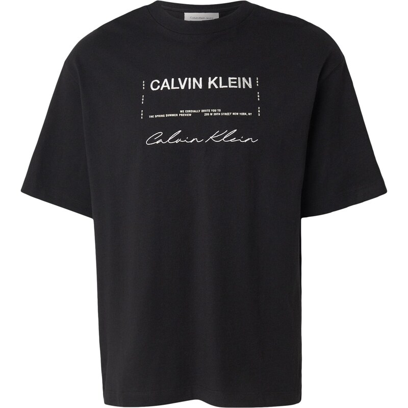 Calvin Klein Jeans Tričko černá / bílá