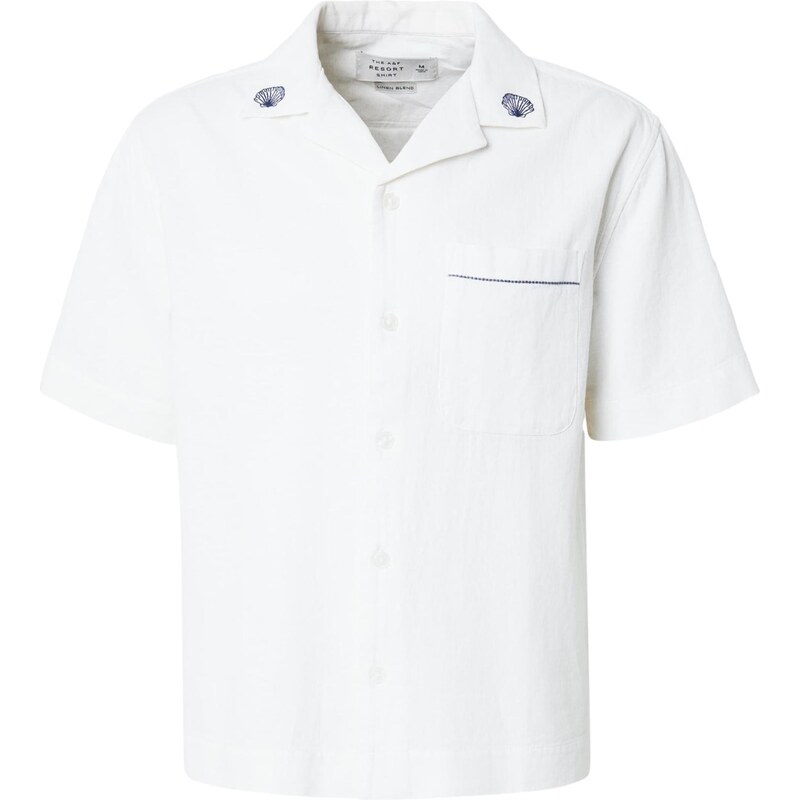 Abercrombie & Fitch Košile tmavě modrá / bílá