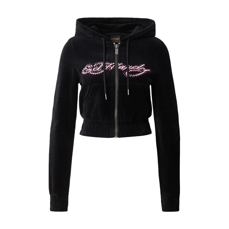 Ed Hardy Mikina Liebe und Dornen růžová / černá