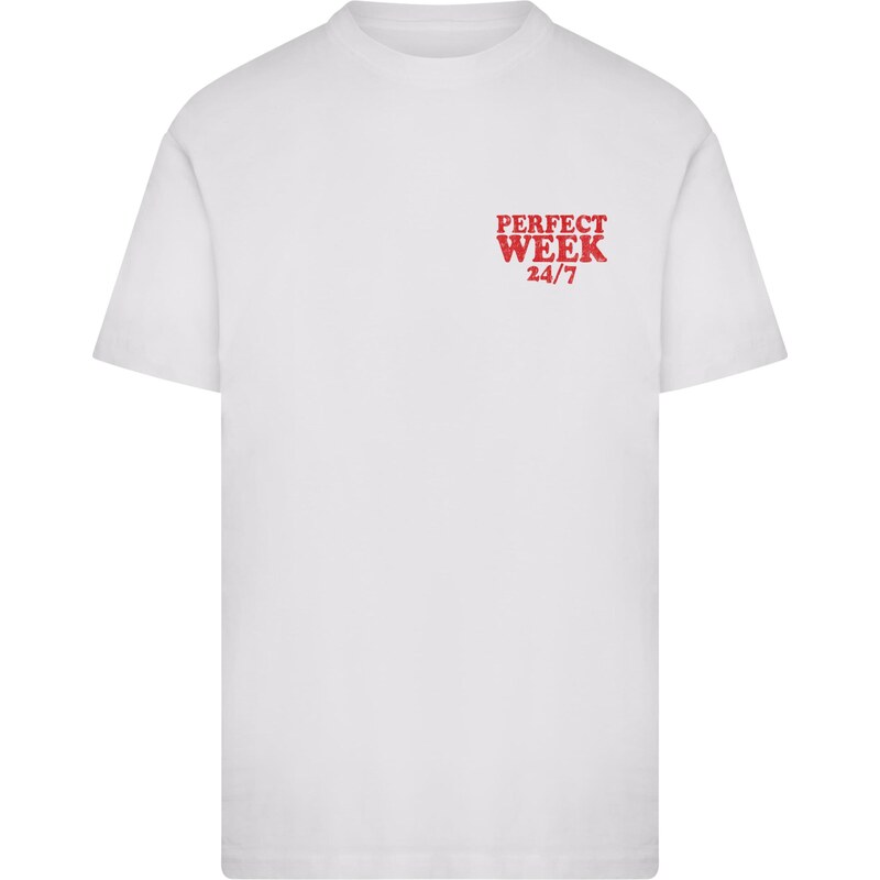 Mister Tee Tričko Perfect Week červená / bílá / offwhite