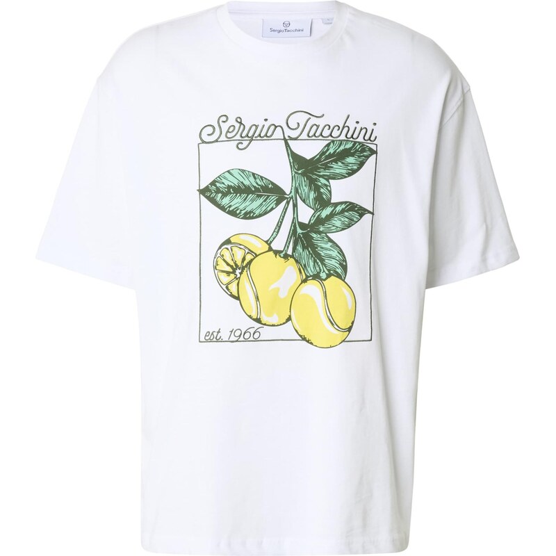 Sergio Tacchini Tričko Sorrento limone / tmavě zelená / bílá