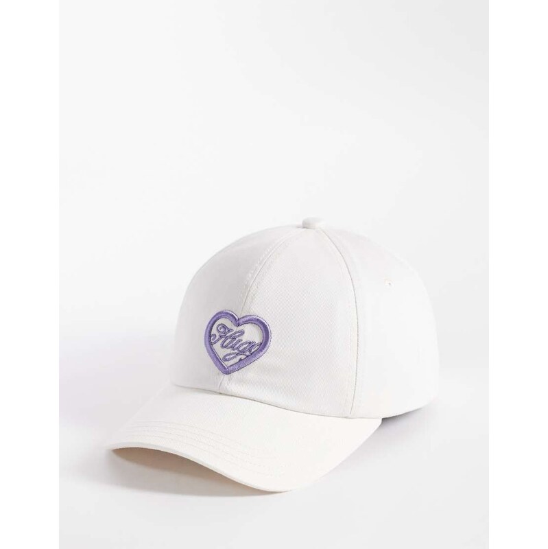 HUGO Blue astryd heart logo cap in white 114984017