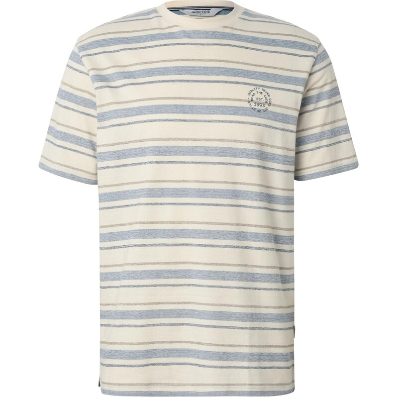INDICODE JEANS Tričko Eron režná / chladná modrá / hnědá