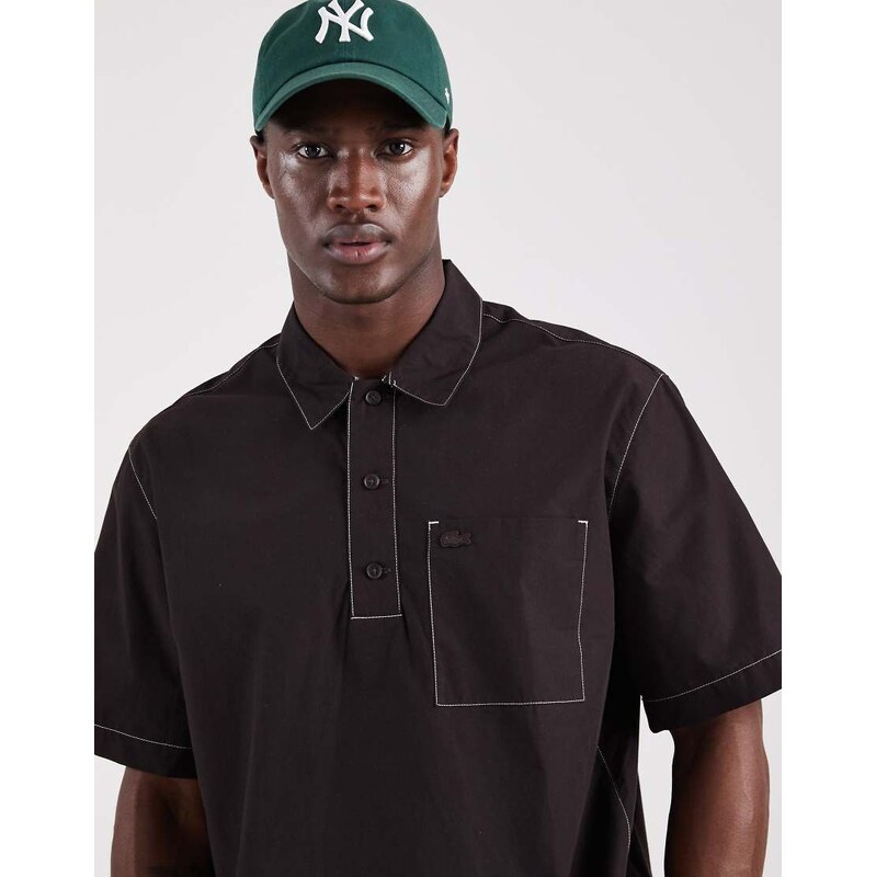 Lacoste co-ord contrast stitch short sleeve resort shirt in