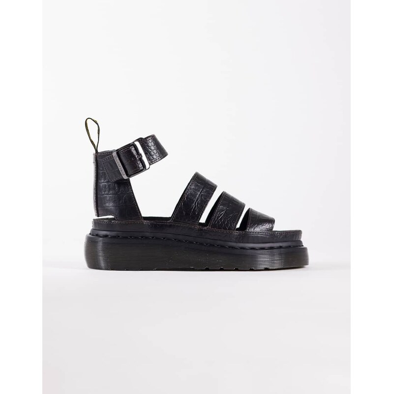 Dr Martens Clarissa Quad sandal with croc embossed detail in