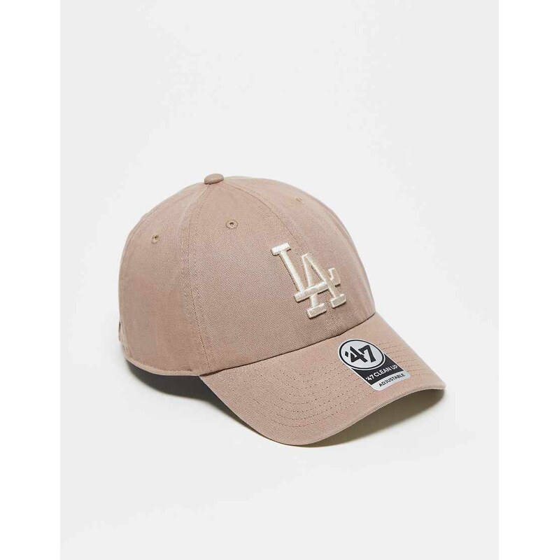 47 Brand LA Dodgers clean up baseball cap in brown with tonal logo 115227272