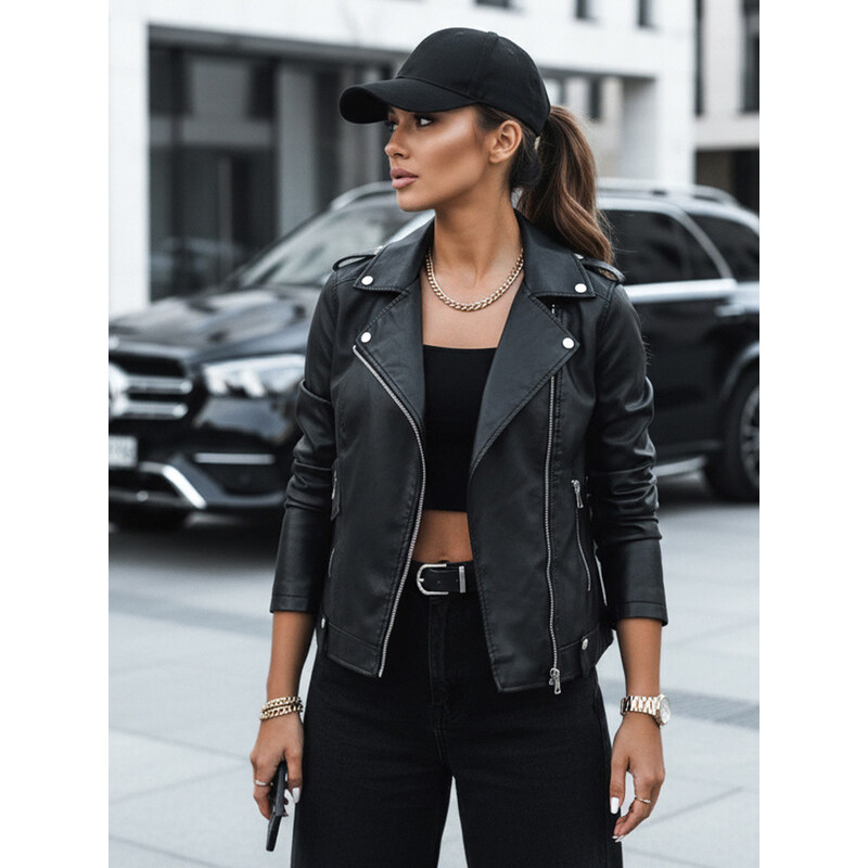 MODE MOSAIC dámská kožená bunda ramones černá FashionStreet