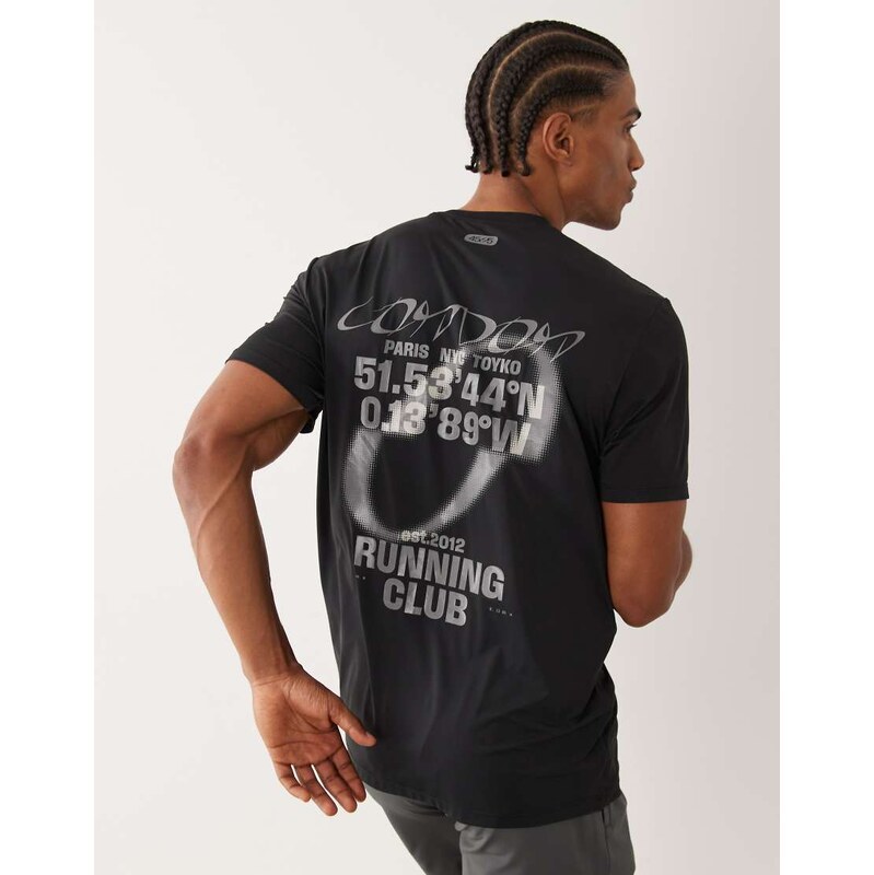 4505 nylon performance mesh quick dry back print running t-shirt