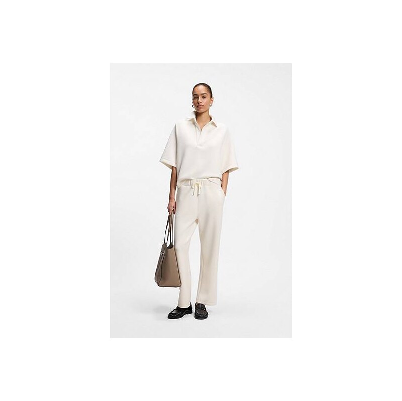 BOSS Loose-fit polo sweatshirt in scuba jersey 115008355